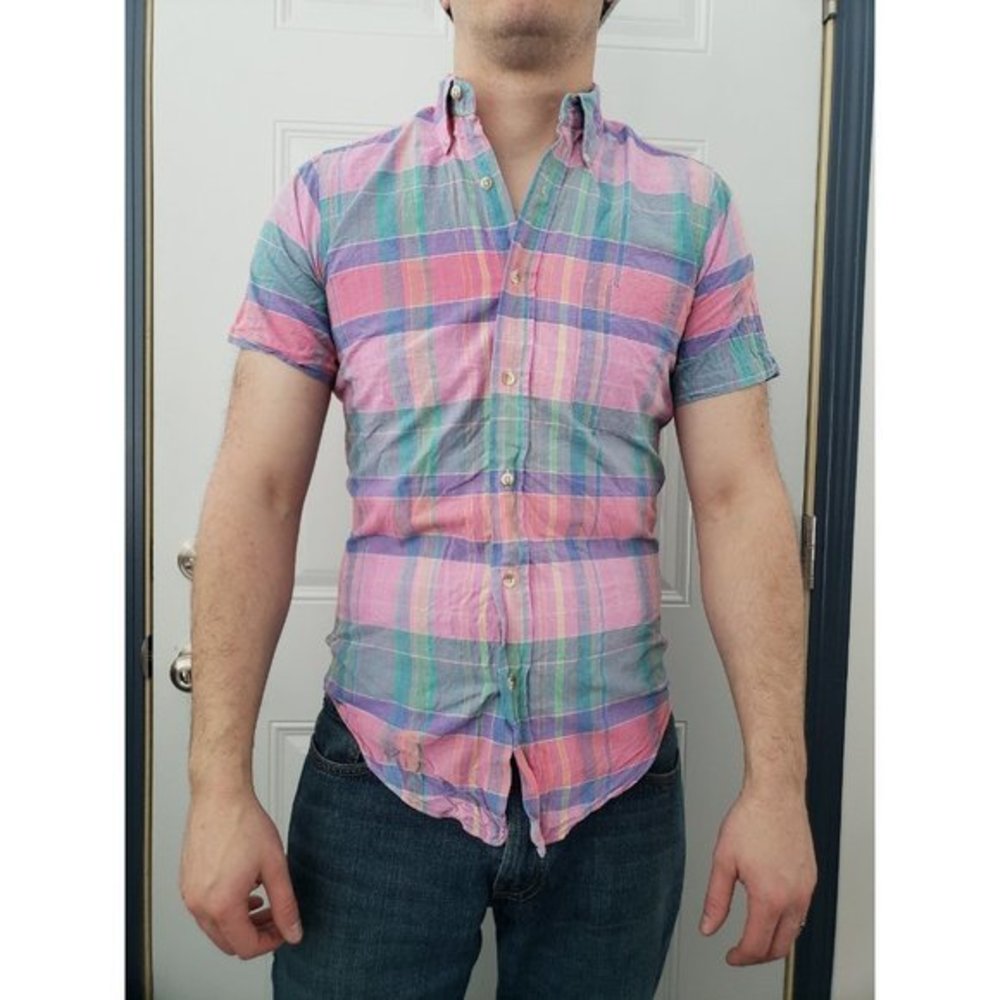 Vintage Lord and‎ Taylor Pink Plaid Shirt